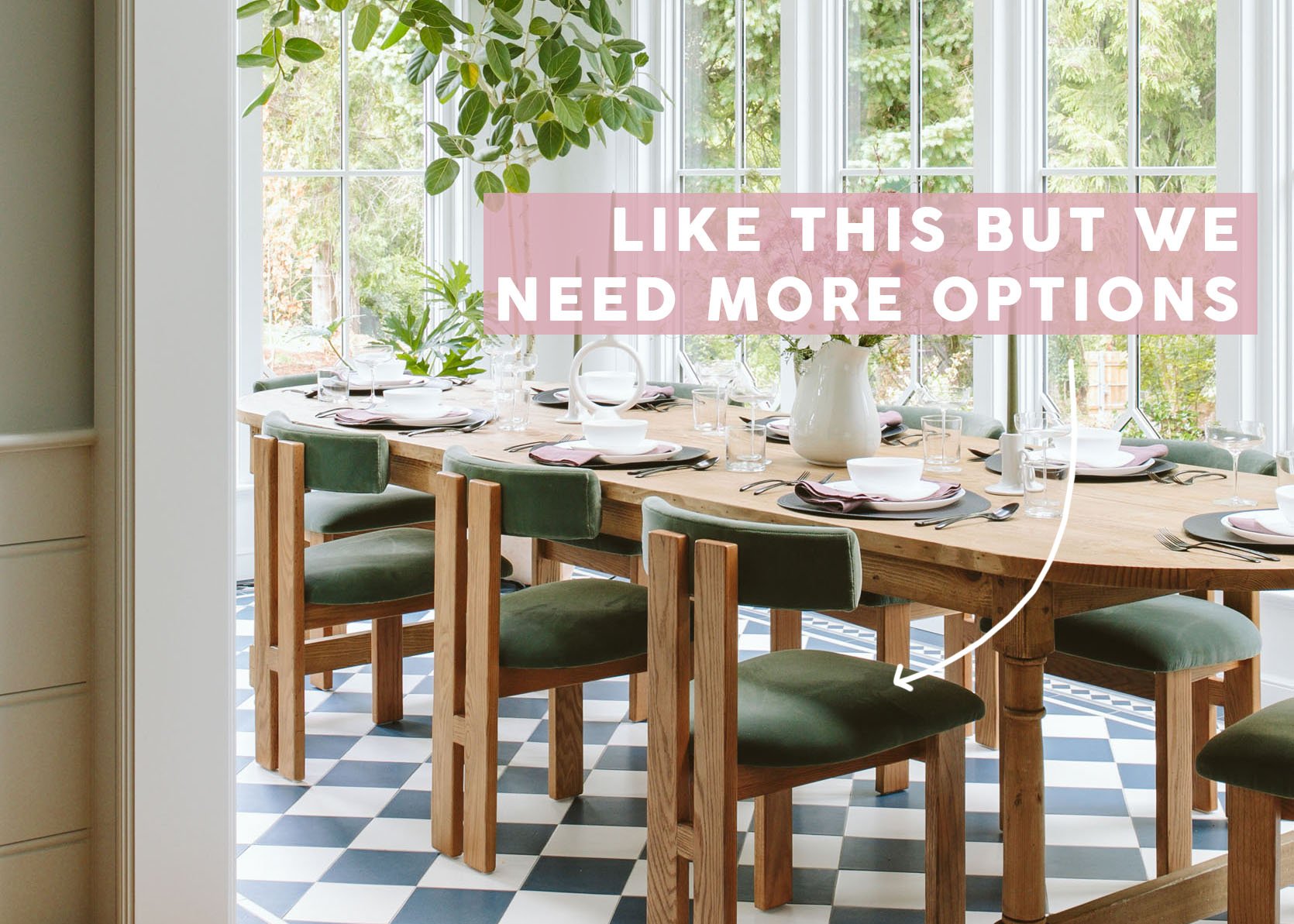 In Search Of Green, Blue, And Pink Upholstered Family-Friendly Dining Chairs (And My Favorite Options Ones Thus Far)