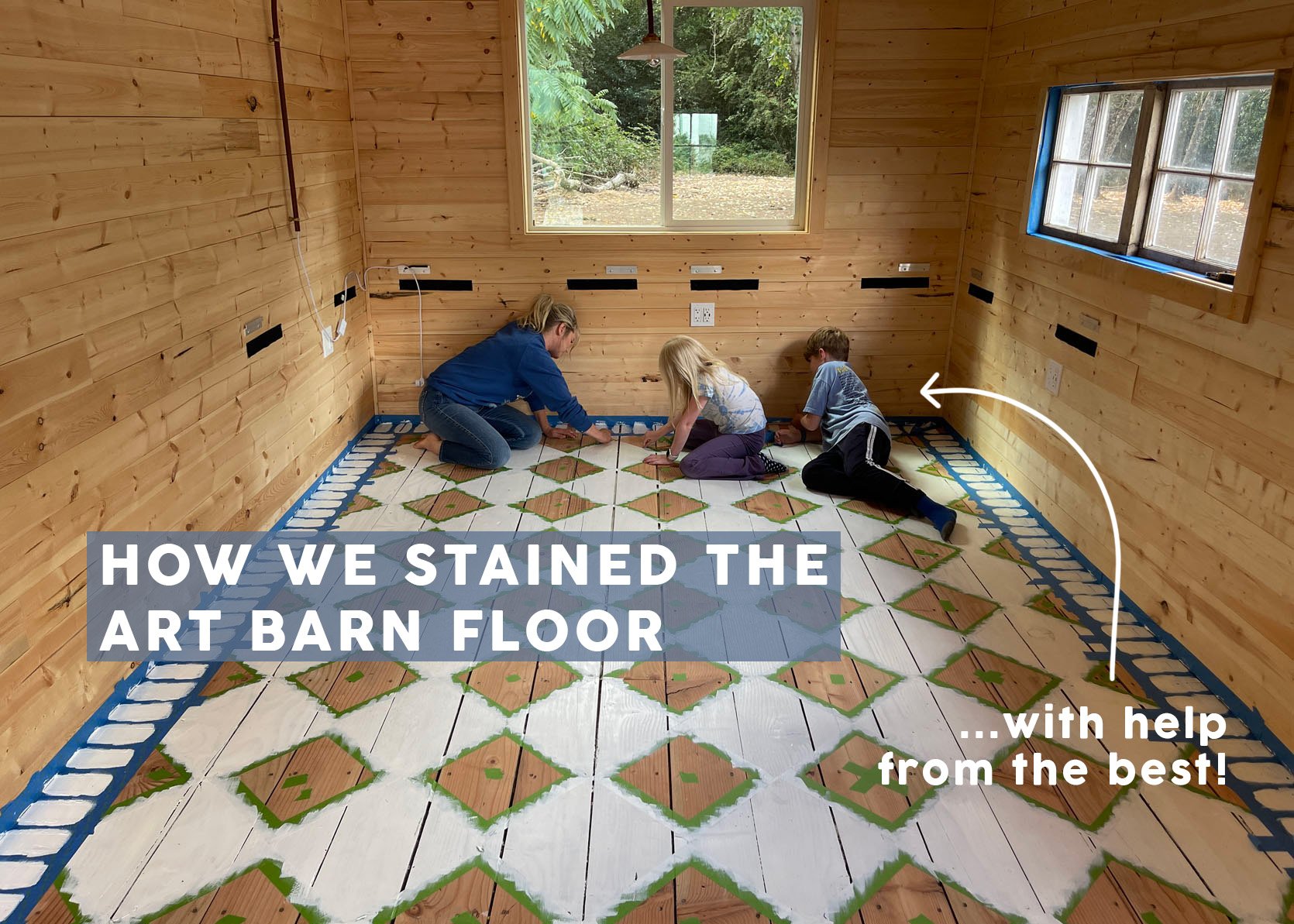 How We Stained Our Floor A Checkered Pattern