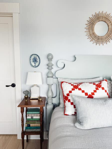 Vintage Nightstands, Wicker Mirror + More Updates In Our Coastal Cottage Bedroom